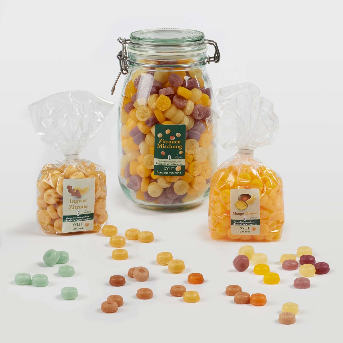 Xylit Bonbons Aprikose Kaufen, 100% Zuckerfrei, 70g (ca. 35 Stk