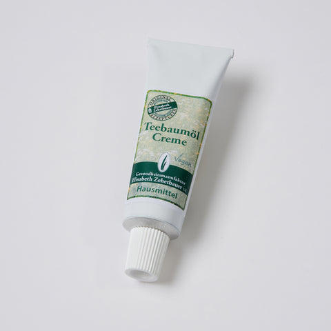 Eine Tube Teebaumöl Creme, Produktbild