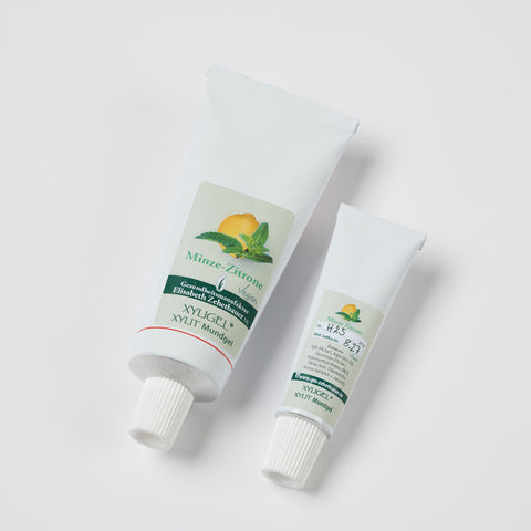 Xyligel Minze-Zitrone Geschmack in großer und mittlerer Tube, Produktbild