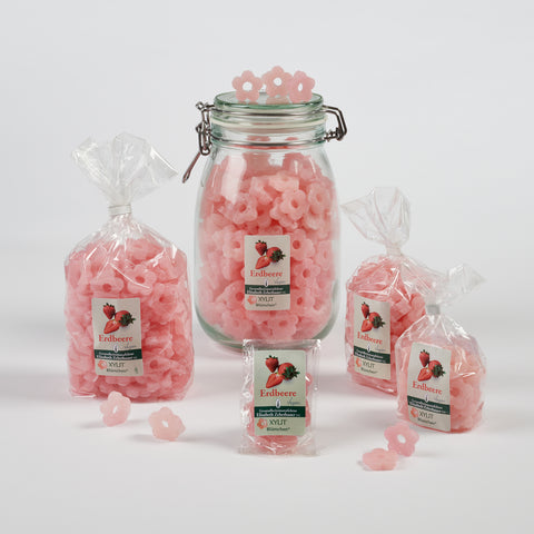 XYLIT-BLÜMCHEN Erdbeere Geschmack in verschiedenen Verpackungsgrößen, Produktbild 
