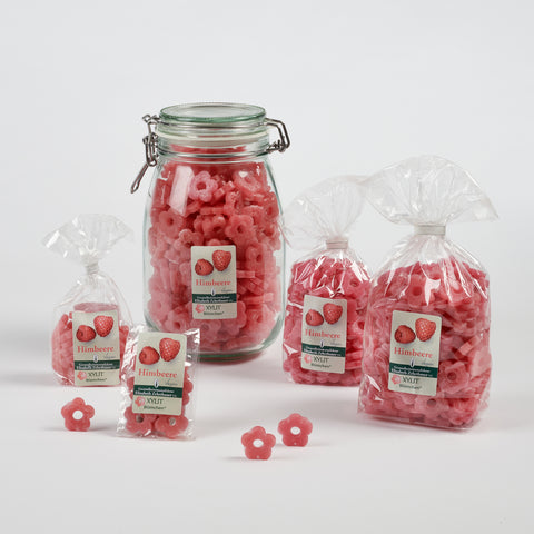 XYLIT-BLÜMCHEN Himbeere Geschmack in verschiedenen Verpackungsgrößen, Produktbild