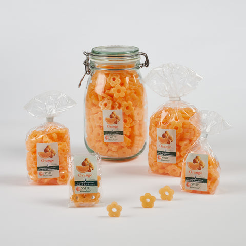 XYLIT-BLÜMCHEN Orange, Orangen Geschmack in verschiedenen Verpackungsgrößen, Produktbild 