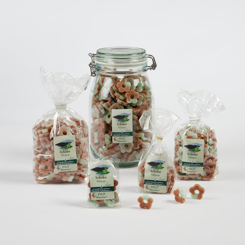 XYLIT-BLÜMCHEN Schoko-Minze Geschmack in verschiedenen Verpackungsgrößen, Produktbild 