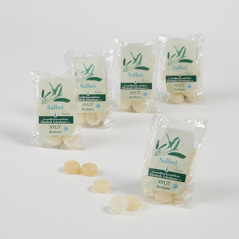 Xylit Bonbons Salbe Geschmack arrangement von fünf Packungen, Produktbild 