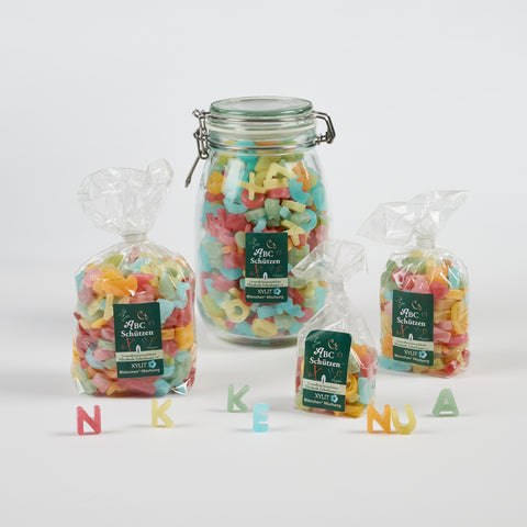 XYLIT - ABC-Schützen-Mischung verschieden farbige Buchstaben und Formen in diversen Verpackungsgrößen, Produktbild 