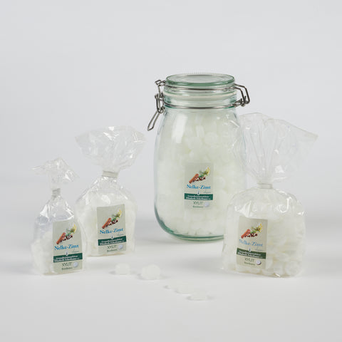 Xylit Bonbons Nelke-Zimt Geschmack in verschiedenen Verpackungsgrößen, Produktbild 