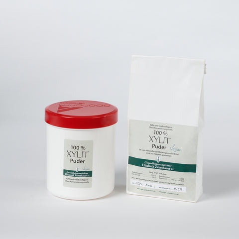 XYLIT Puder in der Dose und im Nachfüllbeutel, Poduktbild