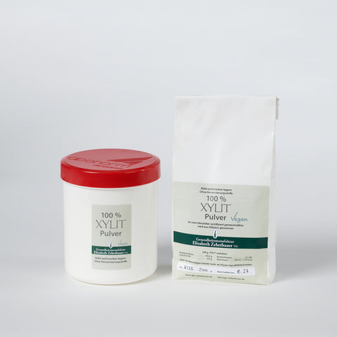 XYLIT-Pulver neutraler Geschmack in der Dose und im Nachfüllbeutel, Produktbild 