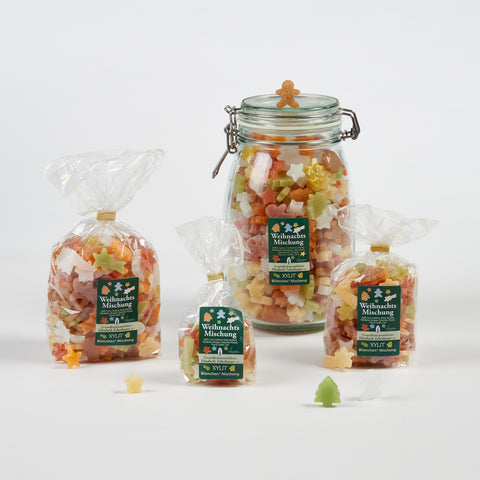 XYLIT-Weihnachts-Mischung Bäume, Sterne Lebkuchenmann in verschiedenen Verpackungsgrößen, Produktbild 